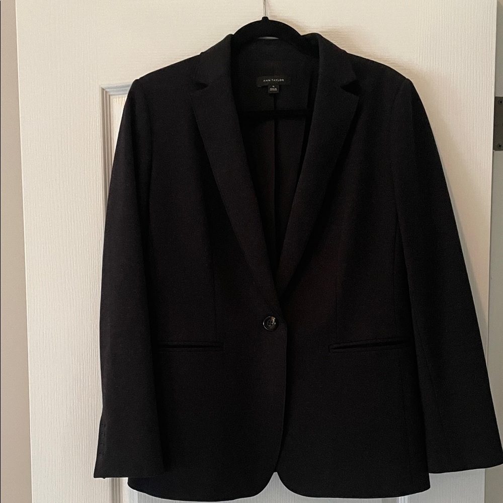 Ann Taylor Elegant Charcoal/Black Blazer